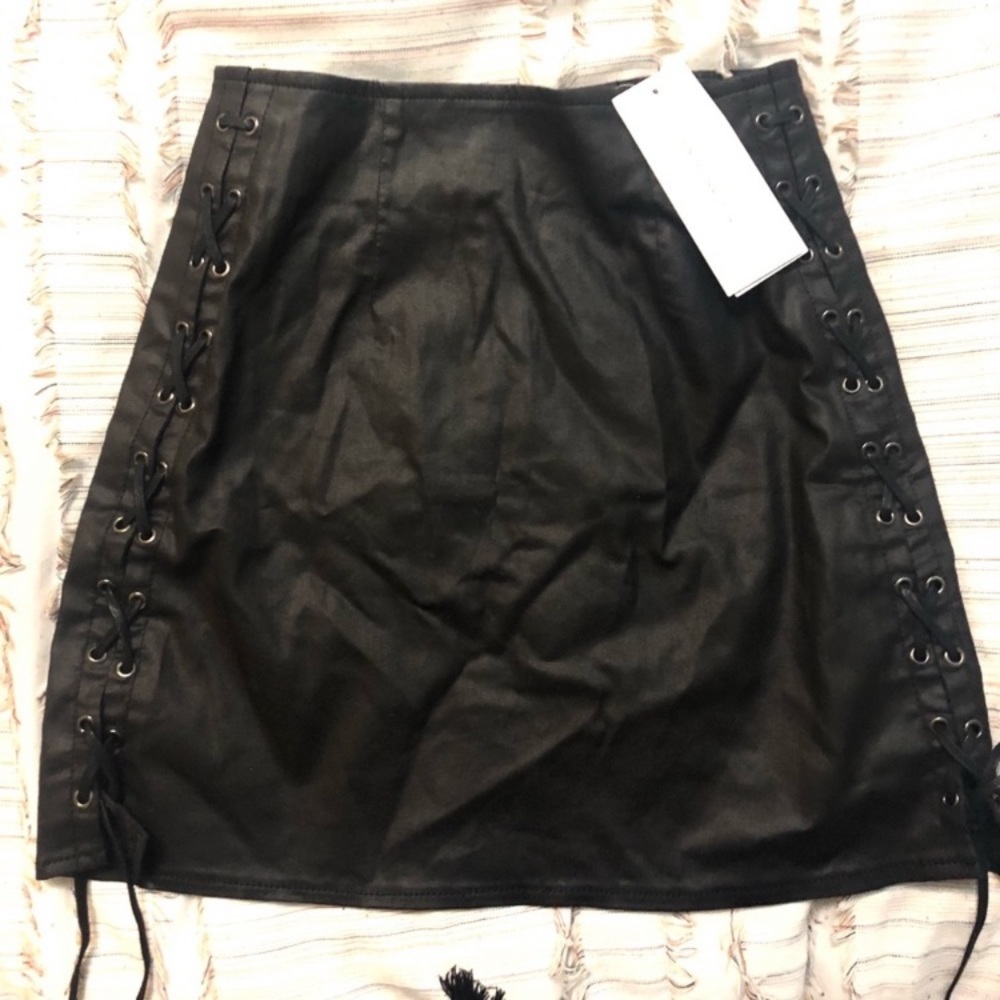 French connection leather looking skirt